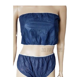Ensemble de soutien-gorge et string jetables en tissu non tissé opaque pour sauna, salon de beauté, hammam, légers, plusieurs options de couleurs - Product Image 4
