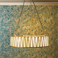 Lustre moderne en verre givré avec panneaux en laiton, LED blanc chaud réglable, personnalisable, pour la maison, l'hôtel, la villa, éclairage de plafond