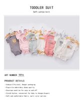 Combinaison bébé en coton à manches courtes, imprimé personnalisé, été, nouveau-né, barboteuse, combinaison, lot de 4, vente en gros