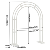 Grande arche de mariage blanche à 3 niveaux, support pour ballons, toile de fond de jardin, support métallique, cadre d'arche, pergola, hauteur 260 cm, largeur 102,3 cm