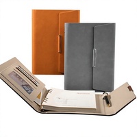 Cuaderno de Negocios A5 de Tres Pliegues, con Hojas Sueltas, de Piel Sintética, con Logotipo, Set de Regalo de Papelería, Encuadernación Perfecta, Diario B5