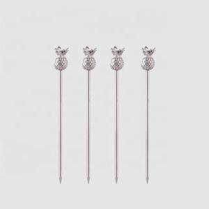 أداة تزيين الكوكتيل على شكل أناناس من الفولاذ المقاوم للصدأ صديقة للبيئة من إنتاج المصنع مباشرة، مع إمكانية تخصيص اللون والشعار - Product Image 1