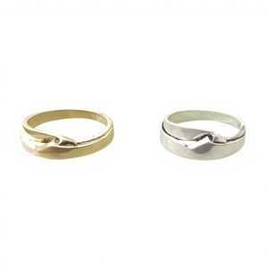 Modern Unisex Wedding <b>Rings</b> <b>Plain</b> Band Gold Plated Gold Jewelry Geometric Design Fashion <b>Ring</b> - Product Image 1