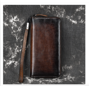 AndoBag Cartera Larga Retro de Cuero Vacuno Genuino para Hombre, Bolso de Mano Multifuncional con Múltiples Compartimentos - Product Image 3