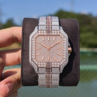 Montres automatiques Hip Hop Bust Down Diamond pour hommes, montres de luxe de créateur, serties de diamants, couleur D, moissanite, montre mécanique à bracelet