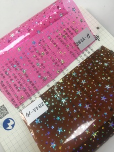 Colorato in fabbrica pellicola trasparente <span class=keywords><strong>0</strong></span>.5mm Glitter PVC rullino con motivo a stella scintillio vinile per confezione regalo fai da te artigianato per feste - Product Image 5