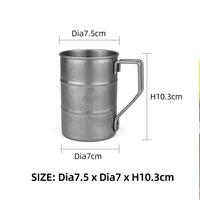 Tasse à tambour en acier inoxydable en forme de boîte Classique Vintage Bière Verre à boire Incassable 12oz/350ml Camping Café Thé Cola Tasse