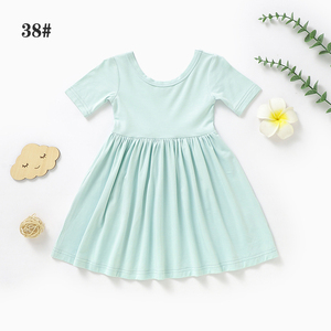 Hasta 6T tamaño de bambú bebé niñas vestido Scoop bebé niñas vestido de baile niños niñas bebé princesa vestido - Product Image 2