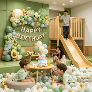 Perlengkapan Balon Ulang Tahun untuk Anak-Anak, Dekorasi Dinding Latar Belakang Pesta Ulang Tahun untuk Anak Laki-Laki dan Perempuan, Tahun Pertama Bayi - Product Image 3