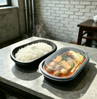 Boîte à lunch jetable en PP, prix de gros, pour préparation de repas, 2 compartiments, anti-fuite, compatible micro-ondes, conteneur alimentaire en plastique
