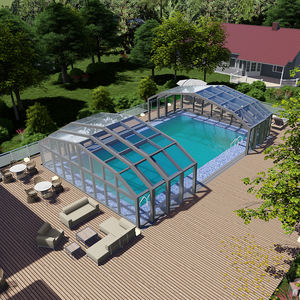 Véranda autoportante d'hiver OEM, structure en aluminium, cour, toit en verre <span class=keywords><strong>mobile</strong></span> rétractable électrique, terrasse, véranda - Product Image 1