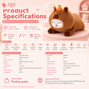 ตุ๊กตาคาปิบาร่านุ่มนิ่มขนาดใหญ่ สีส้ม 3 แบบ AI รุ่น ChatGPT Encyc Voice Clone ความจำระยะยาว 50+ ภาษา รองรับ 2.4G WiFi - Product Image 5
