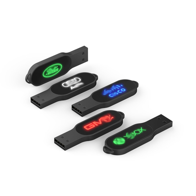 Popular Promotional Oval Illuminated Pen USB Flash Drive  8 16 32 64 GB Creative Logo Led USB 2.0 3.0 Lighting USB Flash Drives