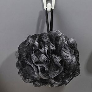 Soft Exfoliating Shower Body Scrubber Black Mesh <b>Bath</b> Loofah with Hanging Strap - Product Image 6