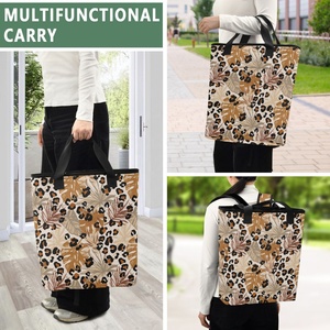 Bolsa Térmica Grande con Estampado de Leopardo, Colección Aloha, con Diseño de Hojas de Kalo Hawaianas, para Entrega de Comida a Domicilio - Product Image 6