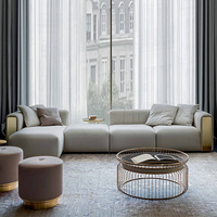 Canapé modulable extensible haut de gamme en tissu pour salon, style villa italienne, personnalisable pour hôtel de loisirs