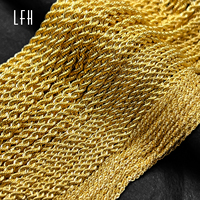 Cadenas de Cuerda de Oro Au750 de 18k al por Mayor, Joyería de Oro Puro de 18k, Collar de Oro Amarillo, Joyería de Oro de 18k Original