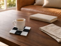 Sous-verre en marbre naturel résistant à la chaleur, sous-verre en pierre pour salon, table à manger, tasse à café ou à thé, logo personnalisé, vente en gros