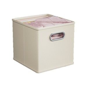 Clothing Organizer <b>Storage</b> Box Beige Gray Rectangle Foldable Home Wardrobe Bedroom Use - Product Image 5