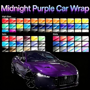 Film de protection de carrosserie automobile en vinyle violet nuit auto-cicatrisant anti-rayures, exclusivité Tuning Garage - Product Image 1