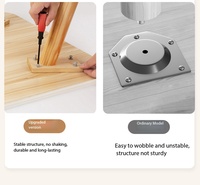 Ensemble de table à manger ronde en bois, table de cuisine moderne avec 4 chaises rembourrées pour salle à manger, petit espace, appartement