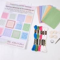 Kit de couture et de patchwork Sashiko en gros, 5 pièces, papier soluble dans l'eau, transferts Stick'n Stitch pour adultes, travaux d'aiguille DIY