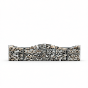 Cesto Gabion Arrotondato 78.7x19.7x23.6 Pollici in Ferro Zincato, Decorazione da Giardino per Esterni, Stile Semplice - Product Image 1