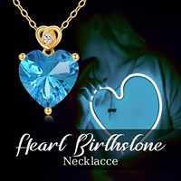 Collier personnalisé en or 14 carats avec topaze bleue en forme de cœur de 3 carats, pierre de naissance de décembre, pendentif pour femme, anniversaire, Saint-Valentin, amour