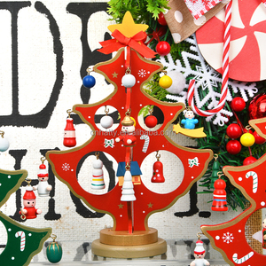 Hatty <b>Wood</b> Pendant Fashionable <b>Christmas</b> <b>Tree</b> Decorations Factory Wholesale Tabletop Wooden Ornaments for Home Decor - Product Image 3