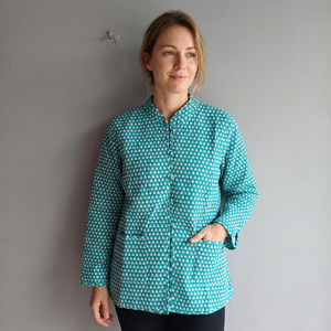 Floral Print Mandarin Collar Cotton Blouse Full Sleeve Casual Button Front Vintage Winter Women's <b>Top</b> Quick Dry Soft Gift for - Product Image 1