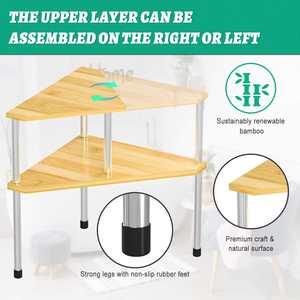 Organisateur <span class=keywords><strong>de</strong></span> salle <span class=keywords><strong>de</strong></span> bain Étagère d'angle <span class=keywords><strong>de</strong></span> comptoir 2 niveaux Salle <span class=keywords><strong>de</strong></span> bain Bambou Étagère à épices <span class=keywords><strong>Cuisine</strong></span> Comptoir Organisateur Espace - Product Image 4