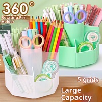 Guangqi A0185 - Organizador de Escritorio Giratorio de Plástico de Gran Capacidad, Estuche para Cosméticos de Alta Calidad, Portalápices