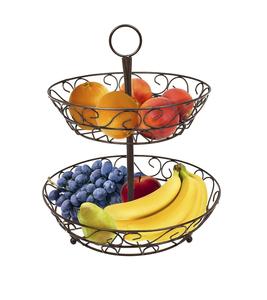 Deluxe Quality Iron Kitchenware Fruit <b>Basket</b> High Quality Metal <b>Wire</b> Table Decorative Storage <b>Basket</b> - Product Image 2