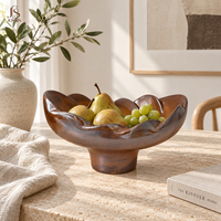 Plateau à fruits en céramique Jossin, plateau à chocolat ambre perlé, assiette à dessert en forme de fleur pour la décoration de la maison, mise en place de table, style nordique