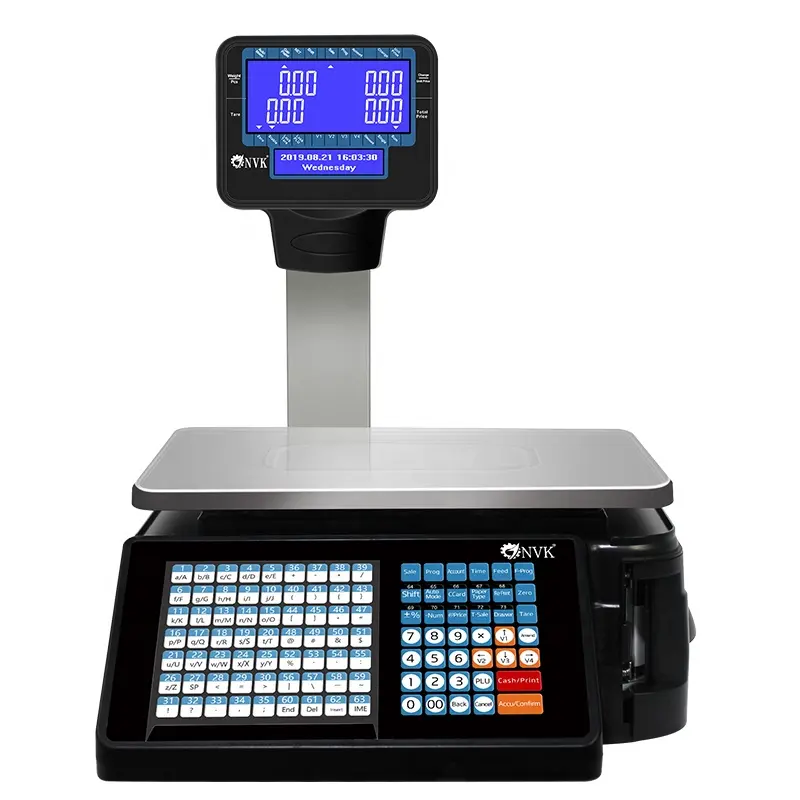 NVK 30kg TMA Barcode Label Printing Scales Retail Shop Cash Register Price Computing Scale CE Electronic For Fruits Supermarket