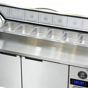 Ticari Salata Hazırlık Masası Soğutmalı Restoran Salata Malzemesi Tezgahı Soğutmalı Hava Soğutmalı Çalışma Tezgahı - Product Image 4