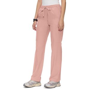 Pantalon de travail pour femme FOXA, rose, taille L, coupe droite, taille mi-haute, infroissable, 6 poches, usage décontracté - Product Image 2