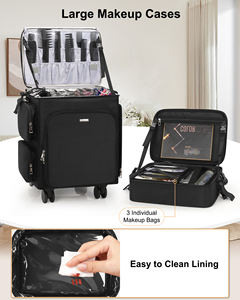 Maleta de Maquillaje con Ruedas <span class=keywords><strong>2</strong></span> en 1 Relavel, Bolsa de Estilista, Organizador de Almacenamiento para Maquilladores, Maleta con Ruedas Giratorias de 360° °   Ruedas Giratorias - Product Image 4