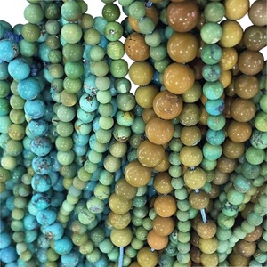 Pierres précieuses naturelles de couleur <span class=keywords><strong>Turquoise</strong></span>, <span class=keywords><strong>perles</strong></span> rondes et naturelles pour la fabrication de bijoux, livraison gratuite - Product Image 4