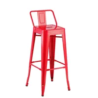 Tabouret de bar industriel vintage à dossier bas, chaise de bar de cuisine au design contemporain pour salle à manger