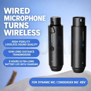 Émetteur-récepteur de microphone sans fil, transmission de microphone filaire vers sans fil pour la scène et les performances - Product Image 2