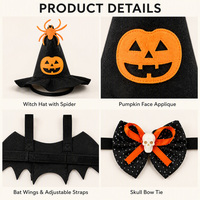 Kostum Anjing Hantu Halloween, Tudung Kain Putih, Ember Permen Labu, Pakaian Hewan Peliharaan Lucu Imut Seram, Trick or Treat untuk Anjing dan Kucing