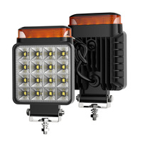 Nueva Lámpara de Trabajo LED de 12V y 4 Pulgadas con Certificación E-mark ECE, Luz de Advertencia Intermitente Ámbar, Resistente al Agua IP67, Ajuste Universal para Excavadora