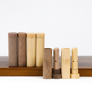 Bâtonnets d'encens en bois pour huiles essentielles, en noyer noir et bambou, cylindriques, pour inhalation, rafraîchissants, design moderne et épuré - Product Image 1