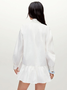Robe Courte Blanche Élégante Joydressing pour <span class=keywords><strong>Femme</strong></span> avec Grand Nœud Papillon au Col, Manches Lanterne et Ourlet Volanté – Robes de Soirée d'Été en Gros - Product Image 3