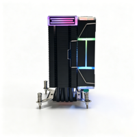 Refroidisseur de processeur ARGB 120 mm à 4 caloducs, refroidisseur silencieux de type tour avec caloducs en cuivre, synchronisation ARGB 5 V, compatible avec Intel LGA1851/1700 et AMD