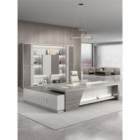 Ensemble de bureau et chaise de direction haut de gamme, mobilier en bois moderne et simple pour bureau de directeur ou de PDG féminine
