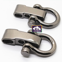 Manille en D noire réglable en gros pour la fabrication de bijoux, composant de bracelet de survie DIY en paracorde en acier inoxydable