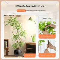 Bonsai Nandina Buatan Berdiri di Lantai, Skala Besar, Mirip Asli, Gaya Eropa Barat, Bahan PVC, Besi, PU, Tanaman Hias Dalam Ruangan