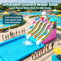 Toboggan aquatique gonflable durable pour location événementielle avec piscine – Structures de divertissement extérieures parent-enfant